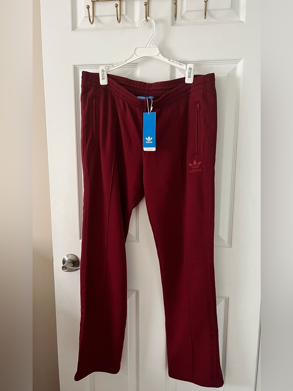 adidas Burgundy Athletic Track Pants